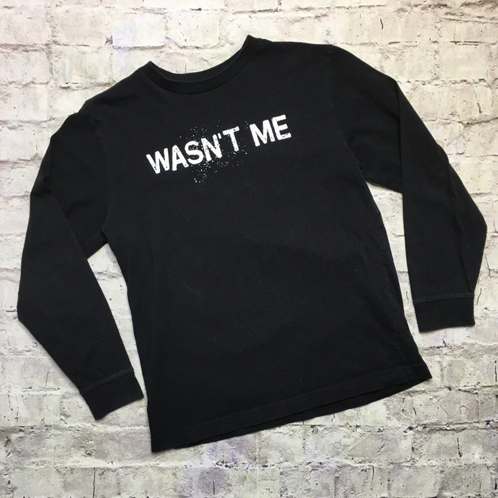 ‘Wasn’t Me’ Long Sleeve Tee in Black